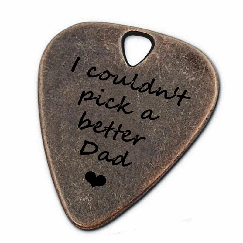 JUPPE Birthday Gift For Dad - I Couldn't Pick A Better Dad Guitar Pick With Leather Case Bronze Father's Day Gift - Image 1